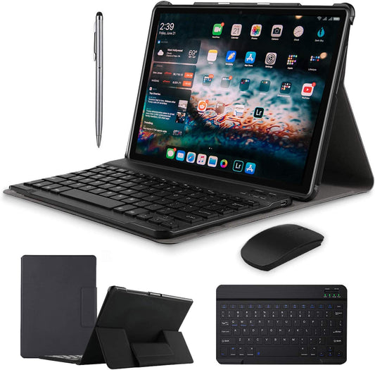 2 in 1 Tablets, Android 9.0 Tablet PC with Wireless Keyboard Case