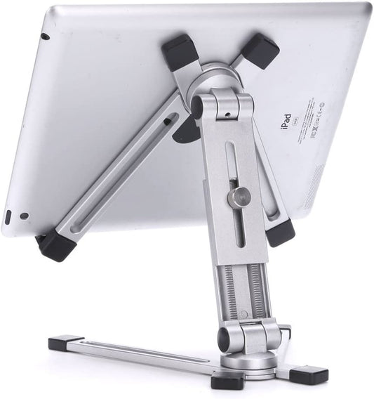 Portable Fold-Up Travel Stand Aluminum, Universal Tablet Stand Holder Foldable Multi-Angle Adjustable for iPad / iPhone / Notebook / Kindle / Samsung Galaxy Tab, Nintendo Switch, Apple iPad Pro 10